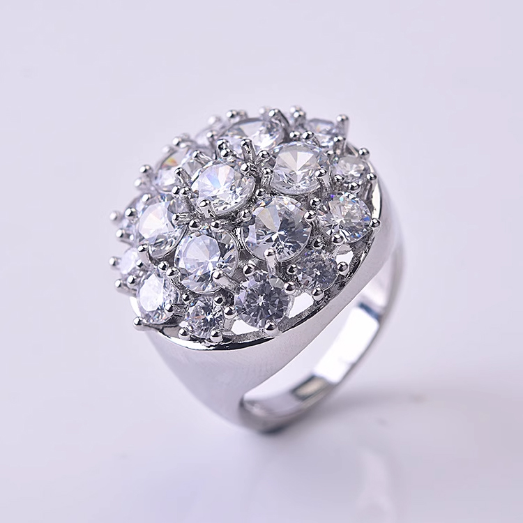 Dazzling Full Pavé Round Zircon Ring